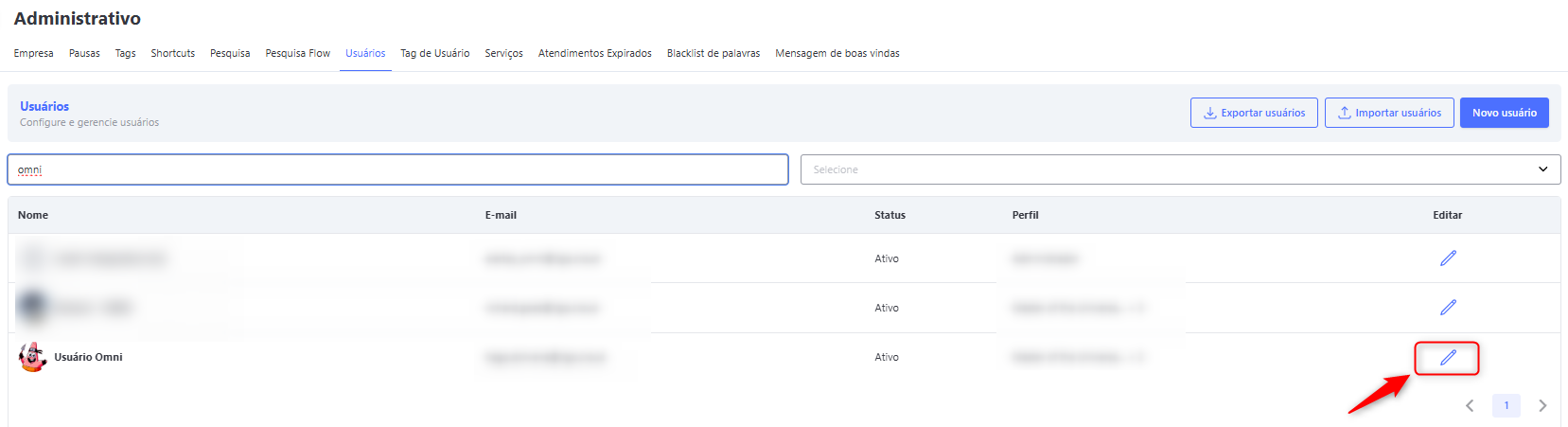 Módulo Administrativo Omni