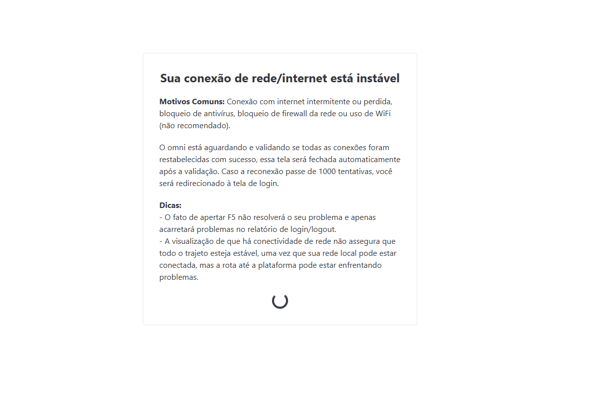 Restabelecendo Conexão com o Omni