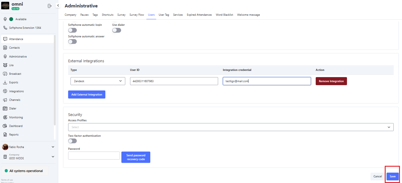 Configurar integração 3