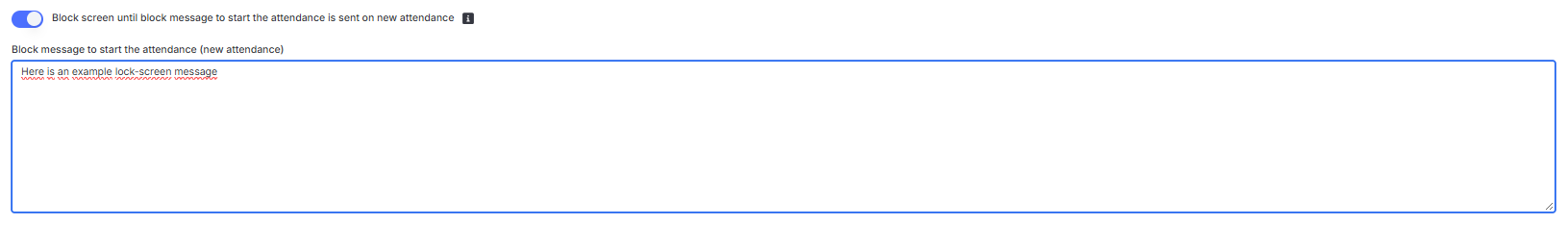 Configuração Mensagem Bloqueio Tela Atendimento Menu Serviços
