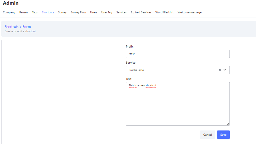 :class=sombracaixa Cadastro de Shortcuts
