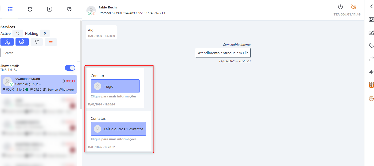 :class=sombracaixa Recebimento de contato de WhatsApp