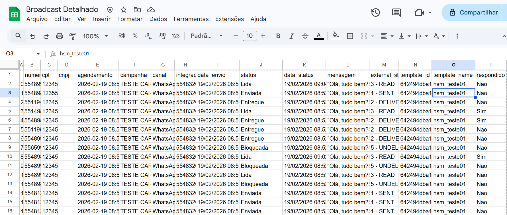 :class=sombracaixa Exemplo de registros relatório de broadcast detalhado