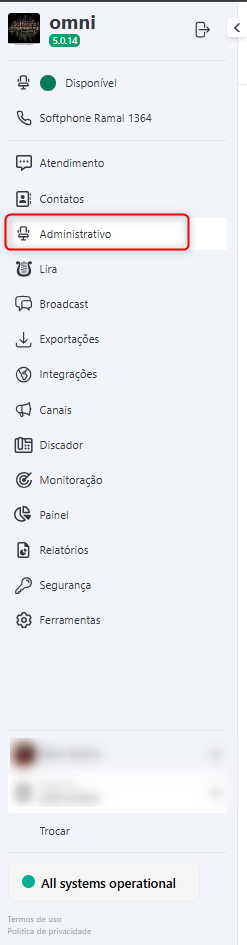:class=sombracaixa Módulo Administrativo Omni