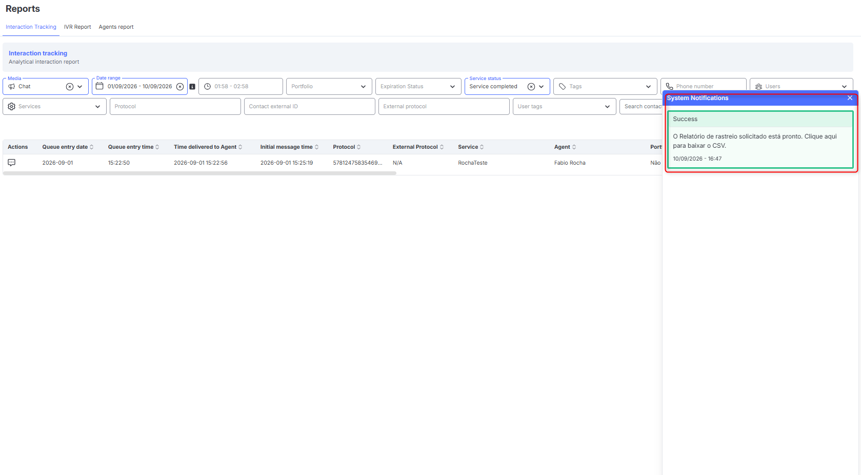 :class=sombracaixa Rastreio de Interações Download CSV